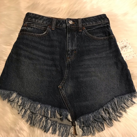 New Free People Bailey Denim Mini Skirt - Picture 6 of 13